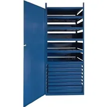 OEM Schrank m.Tür LOGS 145 H1550xB540xT390mm 8 Schubl.5 Fbd.blau RAL LOGS