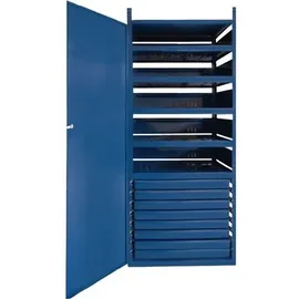 OEM Schrank m.Tür LOGS 145 H1550xB540xT390mm 8 Schubl.5 Fbd.blau RAL LOGS