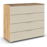 Rauch Schubkastenkommode »Sideboard Schubladenkommode AGORDO mit Dekor- oder Hochglanzfront«, (in zwei Griff-Farben), Breite 93 cm mit 4 großen Schubladen für viel Stauraum MADE IN GERMANY, braun
