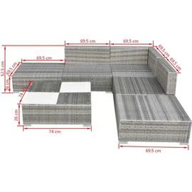 vidaXL Garten-Lounge-Set grau 42737