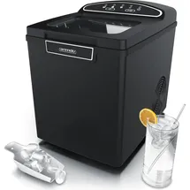 Arendo Eiswürfelmaschine elektrisch, 12-15 kg in 24 h, 1,8 Liter Eiswürfelbereiter, Eiswürfel in 7,5 - 8,5 min, Ice Cube Maker, 105 Watt, Schwarz