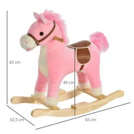Homcom Kinder, Rosa, Holz, massiv, 32.5x61x65 cm unisex, Spielzeug Kinderspielzeug, Sonstiges Spielzeug