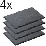 Gastro Spirit Servierplatte 4er Set Schieferplatte 30 x 20 x 0,5 cm, schwarz, (4-tlg) 20 cm x 30 cm