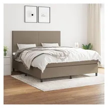 vidaXL Boxspringbett mit Matratze Taupe 180x200 cm Stoff