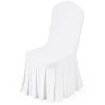 Vevor Stuhlhussen Stuhlbezug mit flacher Vorderseite 30 Stk. waschbarer Stuhlüberzug aus Polyester-Spandex für Hochzeitsfeiern Esszimmerbankette, passend für Stühle (51 x 45 x 95 cm) Weiß
