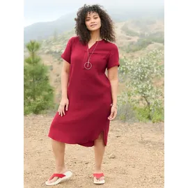 sheego Etuikleid Unifarben Rot 48