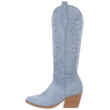 Ital-Design Cowboyboots Damen Blau 38
