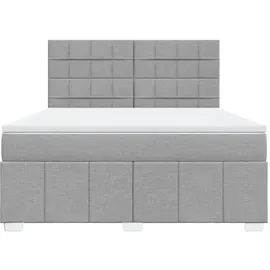 vidaXL Boxspringbett 180 x 200 cm Hellgrau