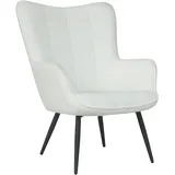 byLIVING Sessel UTA, Bouclébezug off-white, Gestell Metall schwarz