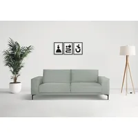 3-Sitzer OTTO HOME "3er Sofa Oland, Struktur, Flachgewebe, Luxus-Microfaser, Boucle", blau (sapphire), B:224cm H:85cm T:83cm, 100% Polyester, Sofas, 224 cm, Wellenunterfederung, Skandi-Design, Metallfüße