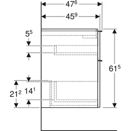 Geberit iCon 118,4x61,5x47,6cm, 2 L, Eiche/Gr. la. ma