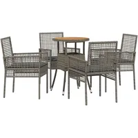 vidaXL Garten Essgruppe 5 pcs Grau Poly Rattan