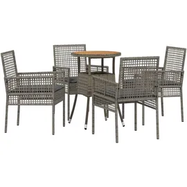 vidaXL Garten Essgruppe 5 pcs Grau Poly Rattan