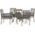 vidaXL Garten Essgruppe 5 pcs Grau Poly Rattan