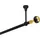 MDEKOR Gardinenstange 120 cm lang 1-läufig schwarz -gold Vorhangstange 19 mm Deckenbefestigung
