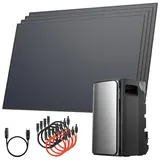 Solarway® 2000Wp / 800W Balkonkraftwerk mit 1,9kWh Speicher komplett Steckdose - 1,9 kWh EcoFlow STREAM Ultra - Solaranlage Komplettset - 500W Solarmodule & EcoFlow Speicher & Zubehör