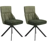 byLIVING Esszimmerstuhl CALIFORNIA, 2er Set, Webstoff grün Gestell schwarz