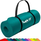 MOVIT Gymnastikmatte, Pilates, Gymnastik, Yoga - hautfreundlich und , Yogamatte für Zuhause oder Unterwegs - 190x60x1,5cm, blau petrol