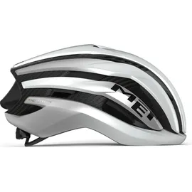 MET-Helmets MET Trenta 3k Carbon MIPS Helmet, Weiß/Silber (Mehrfarbig), M