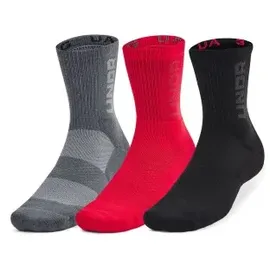 Under Armour 3er Pack halbhohe Socken Rot/Schwarz L