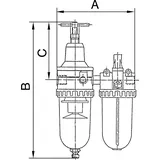 Riegler 866 S P »Standard«, Wartungseinheit 2-tlg. PC-Beh, Schutzkorb, BG4, G 1,