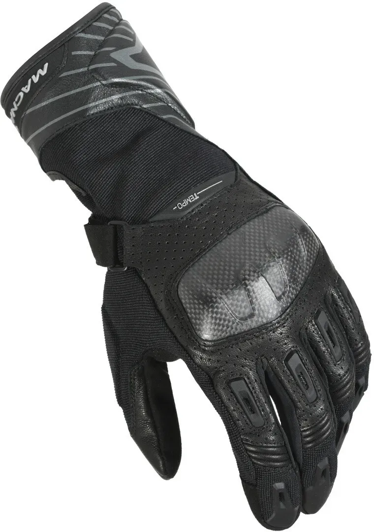 Macna Tempo perforierte Motorrad Handschuhe, schwarz, Größe 2XL für Männer
