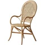 Tikamoon Sessel aus Rattan Lehnstuhl Stuhl mit Armlehnen Naturrattan