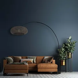 Steinhauer Bogenleuchte 210 cm Holz Gitter schwarz