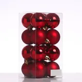 MARELIDA Christbaumkugeln Weihnachtskugeln bruchfest D: 4cm rot 16er Set