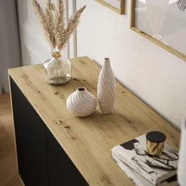lookway KOMMODE SANAYI III Eiche Artisan/Mattschwarz