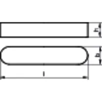 Industrial Quality Supplies DIN 688 Passfedern, hohe Form, rundstirnig