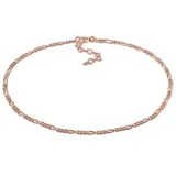 Elli Fußschmuck 925 Sterling Silber Figaro in Rosegold | Gr.: 22 cm