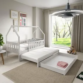 masseno Kinderbett BAMBINA 80 x 160 cm Kiefer massiv weiß