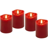 goobay LED-Echtwachs-Kerzen 4 St. rot