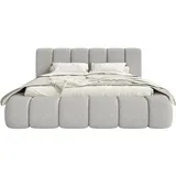 FEDVE Polsterbett, Grau, Textil, 140x200 cm, Schlafzimmer, Betten, Polsterbetten