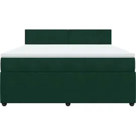 vidaXL Boxspringbett 180 x 200 cm Dunkelgrün