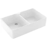 Villeroy & Boch Spülstein Doppelbecken 90 X weiß alpin + Handbetätigung