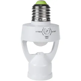 Maclean Brackets Maclean MCE233 Lampenfassung mit Bewegungssensor und Dämmerungssensor E27 Fassung Adapter Erfassungsbereich 360° Sensor Automatische Beleuchtung