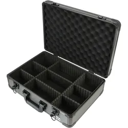 HMF 14502-02 Alu Transportkoffer, Aufbewahrungskoffer, Kamerakoffer, individuelle Facheinteilung, 46 x 15 x 33 cm