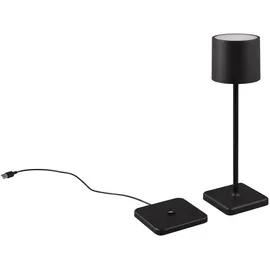 meineWunschleuchte 2er SET Akku LED Outdoor Tischlampen Schwarz kabellos ohne Strom, Touch dimmbar