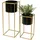 DanDiBo Ambiente Blumenhocker 2er Set 96035  Eckig 60 x 30 cm Gold Schwarz