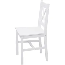 Mendler Esszimmerstuhl HWC-F77 Holz weiß 2er Set