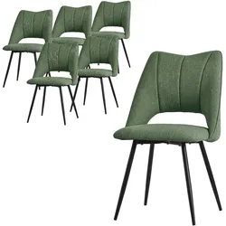 ML-Design 6er Esszimmerstuhl Set Küchenstuhl Wohnzimmerstuhl Polsterstuhl Rückenlehne Grün