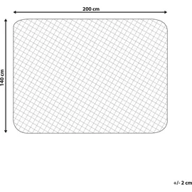 Beliani Matratzentopper Weiß Japara Baumwolle 140 x 200 cm