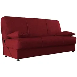 Dmora Schlafsofa Alvaro, 3-Sitzer-Container-Schlafsofa mit 2 Kissen inklusive, 180x81h90 cm, Rot