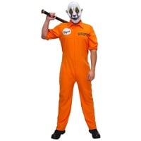 Ghoulish Productions Kostüm Clown Gang Tiger, Damit gehste gleichermaßen als Horrorclown und Bankräuber durch! orange