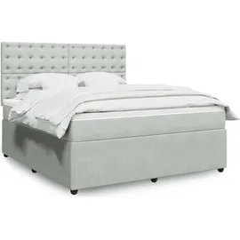 vidaXL Boxspringbett 180 x 200 cm Hellgrau