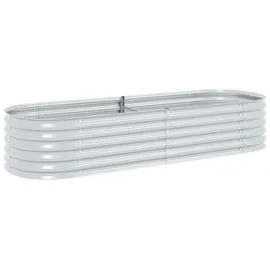 vidaXL Garten-Hochbeet verzinkter Stahl 240 x 80 x 44 cm Silber