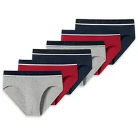 SCHIESSER Rio Slip / Unterhose 95/5 Organic Cotton in Grau / Rot / Blau | Gr.: S