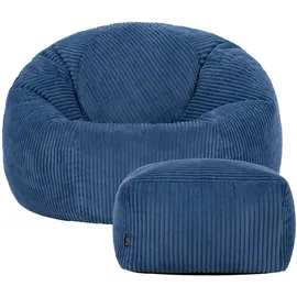 I.C.O.N. icon Sitzsack Blau, Kunststoff, 240 L, 1-Sitzer, Rund, 85x50x85 cm, Hergestellt in Deutschland, Oeko-Tex® Standard 100, Wohnzimmer, Hocker Sitzsäcke, XXL Sitzsäcke